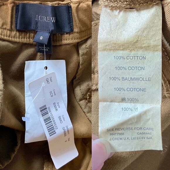 J. Crew Light Brown Cropped Utility Pants 8 NWT - Picture 4 of 5